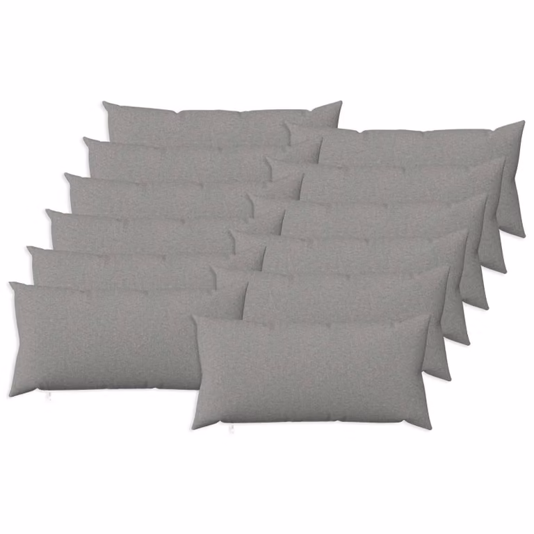 Set di 12 federe vidaXL HEERLEN Grigio, L 80 x P 40 cm, in tessuto di poliestere