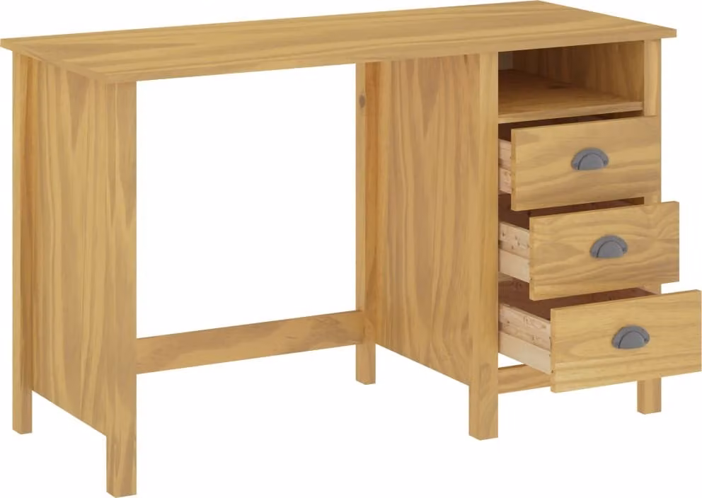 Scrivania Hill con 3 cassetti 120×50×74 cm in legno di pino