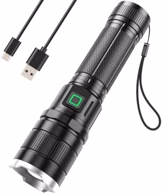 Lampada a LED da 10.000 lumen, batteria da 2000 mAh, ricaricabile tramite USB-C – 3 modalità di illuminazione, impermeabile (IP65) e resistente alle cadute – Ideale per il campeggio, l'escursionismo e l'illuminazione di emergenza