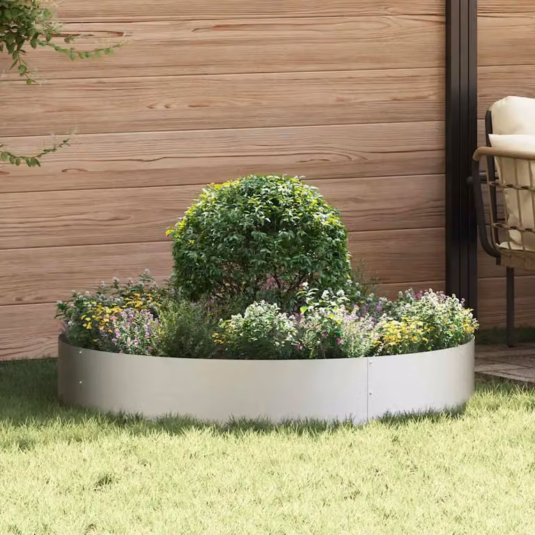 Set di 5 anelli per vaso vidaXL in acciaio inossidabile argento L 120 x P 120 x H 20 cm