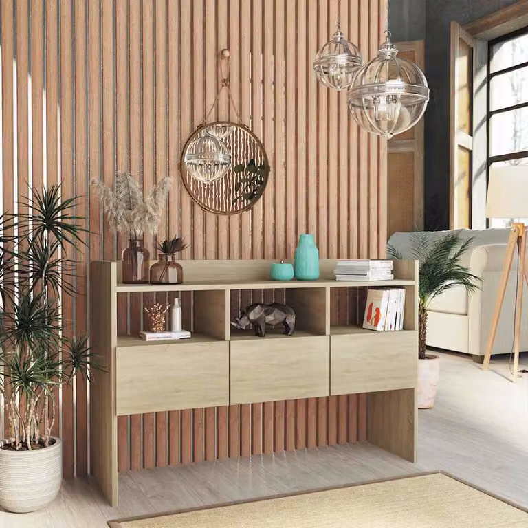 Credenza vidaXL in Legno Multistrato e MDF Rovere Sonoma, Colore Marrone/Beige, L 105 x P 30 x H 70 cm