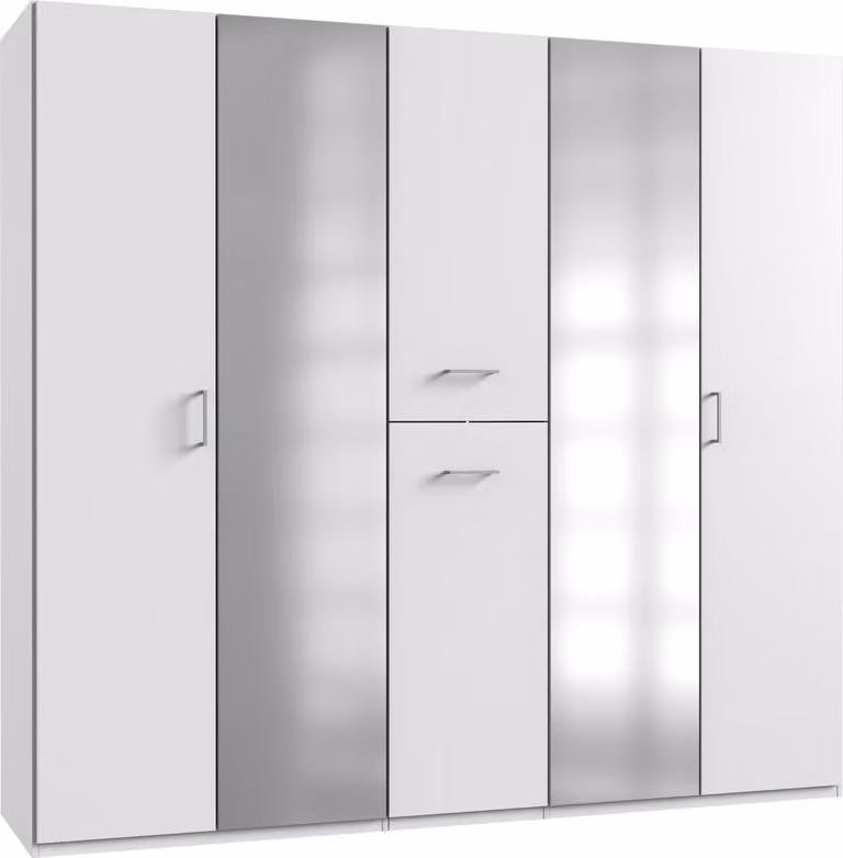 Armadio Camera da letto Armadio Lima 225x58x208cm bianco con cassettiera