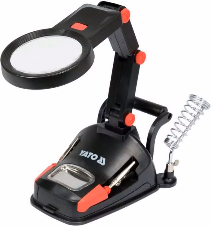 Yato Porta Lente D'ingrandimento Terza Mano Con Illuminazione Yt-73861