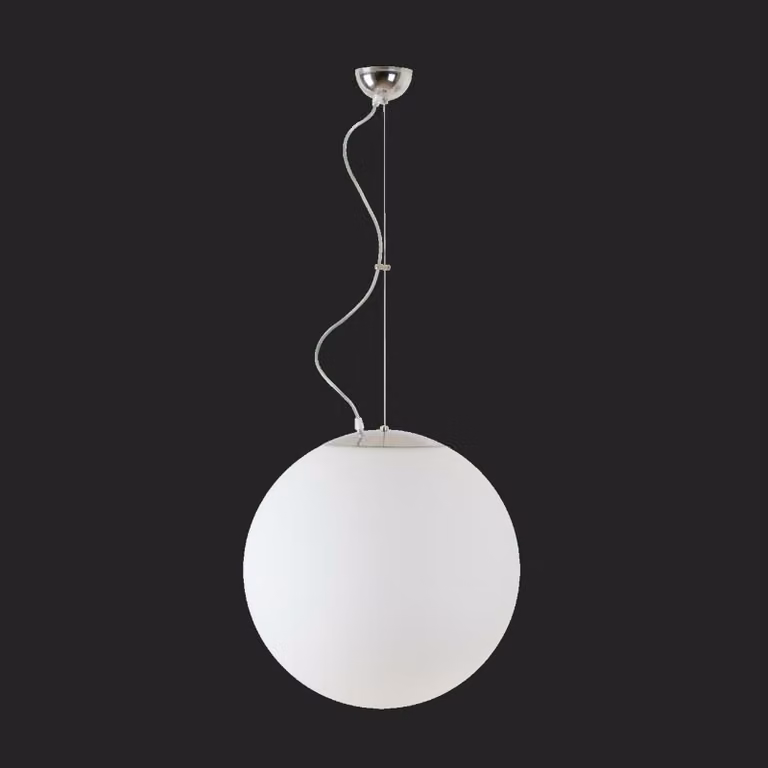 OSMONT ADR60304 ADRIA L4 apparecchio a sospensione in vetro acciaio inox lucido / bianco IP40 3000 K 41W LED combinazione di emergenza 3 h