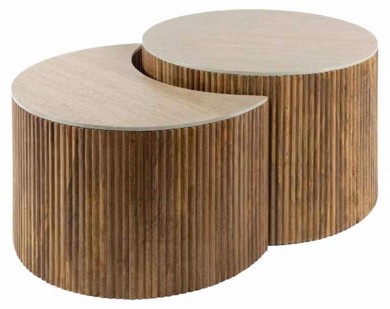 Tavolino FURNLUX Nuovo Marrone sabbia 60 cm (2 pezzi) / Colore principale: marrone / Dimensioni: 60 x 40 x 60 cm