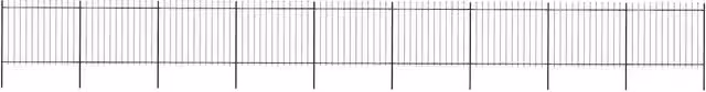 Recinzione da giardino con punta a lancia in acciaio vidaxl nero L: 1506 cm, H: 150 cm