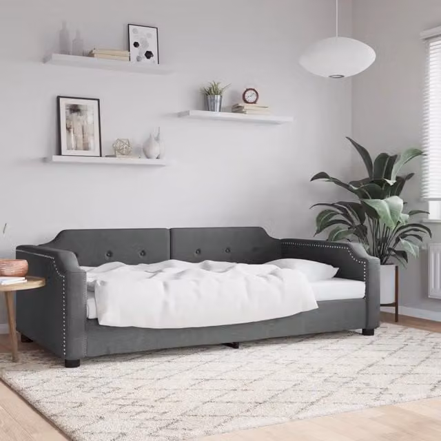 Letto da giorno moderno vidaXL in tessuto grigio con funzione letto e contenitore sollevabile L/P/H: 223 x 110 x 166,5 cm – 1