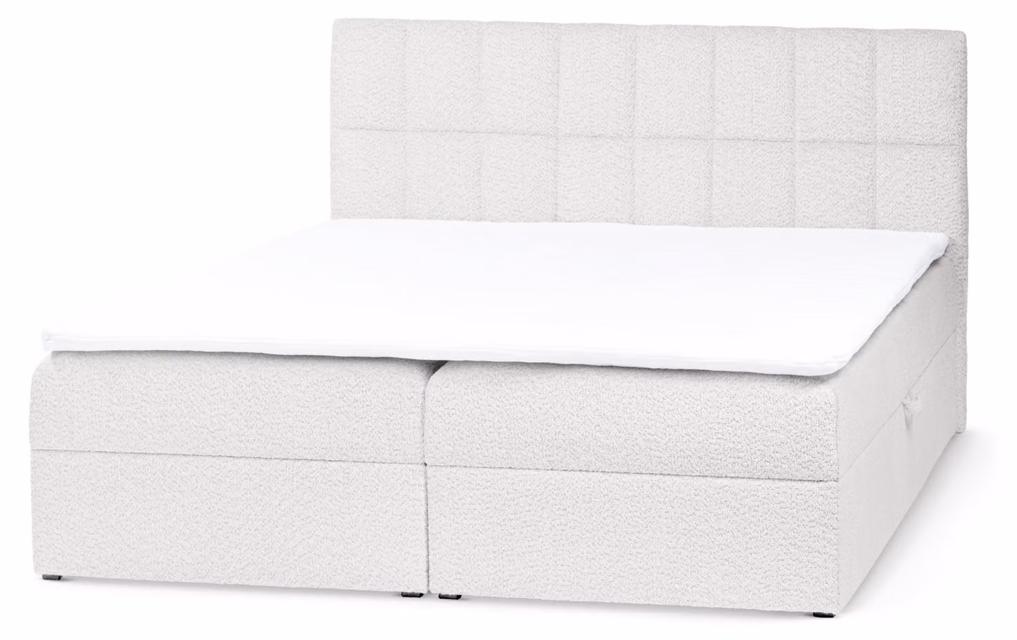 Letto con rete a molle Bazy, colore bianco, dimensioni 140 x 200 cm