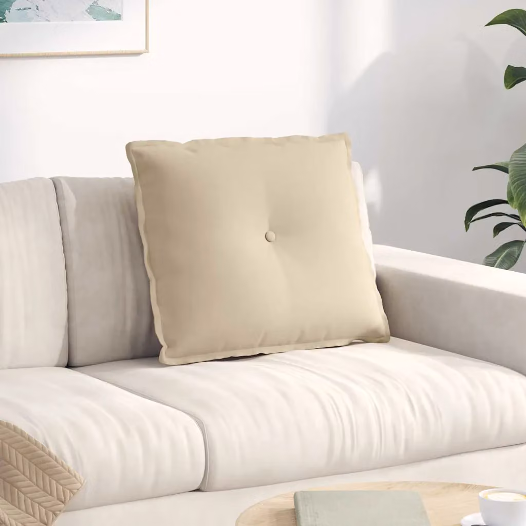 vidaXL Cuscino per Schiena Beige in Microfibra e Poliestere L 60 x P 50 cm