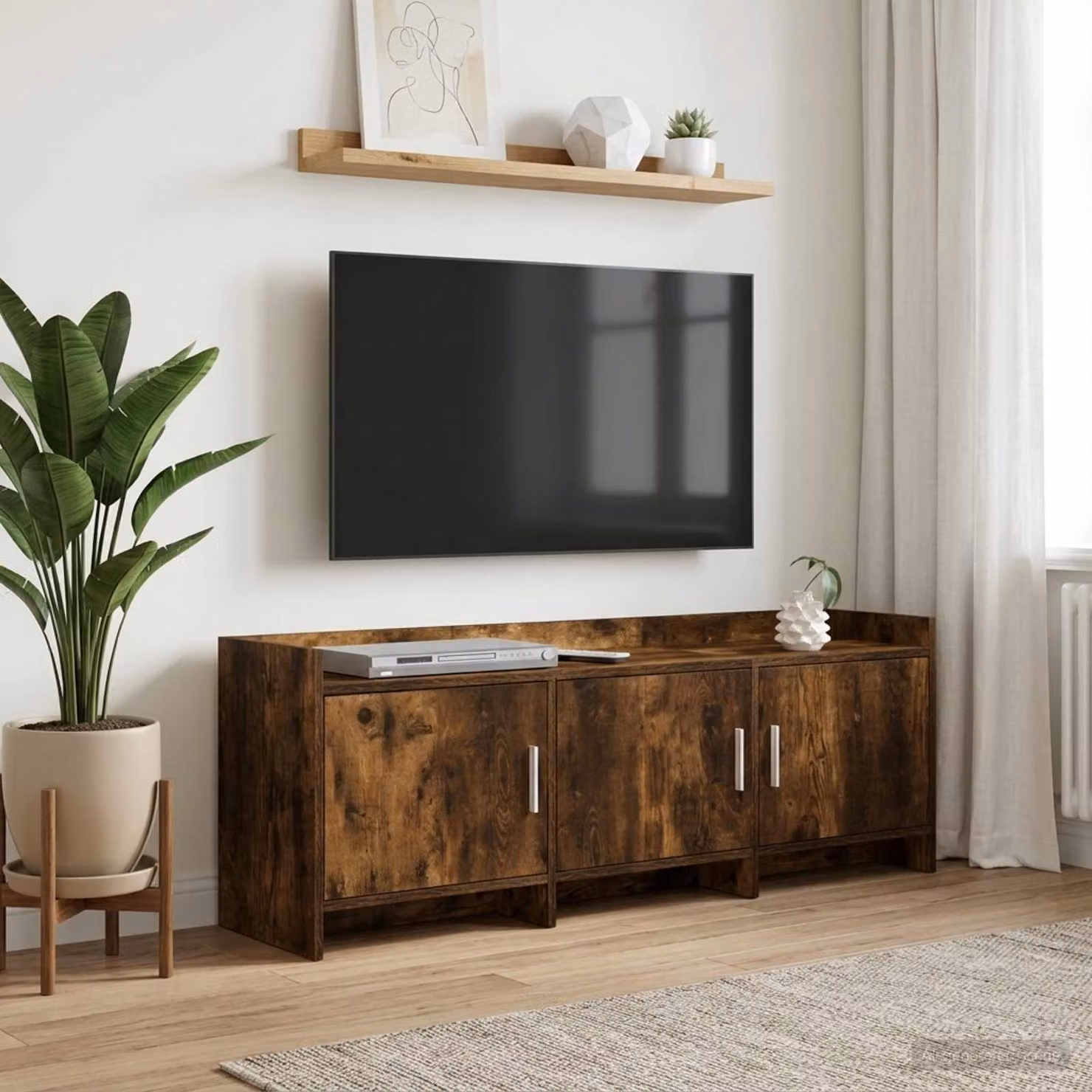 Mobile TV vidaXL in Rovere Fumo, L 130 x P 33 x H 47 cm