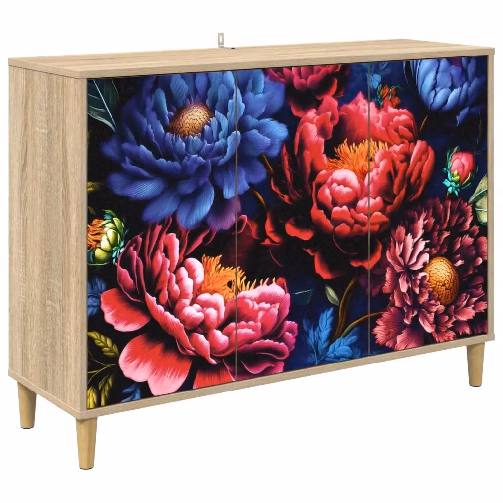 Credenza moderna KIEL vidaXL in legno MDF marrone e multicolore L/P/H: 102 x 33 x 75 cm – 2
