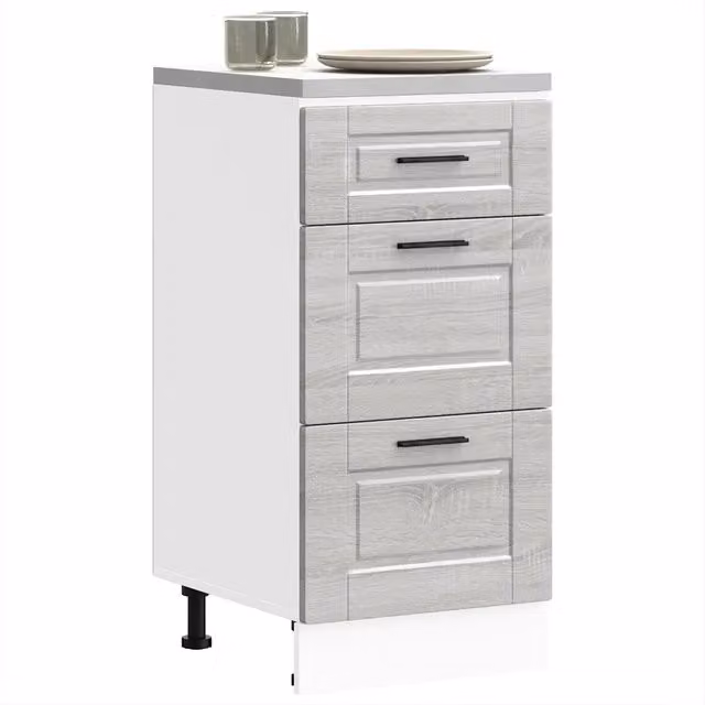 Mobile Base da Cucina Design Mania Porto Grigio Sonoma in Legno Multistrato, L: 81.5 cm, P: 46 cm, H: 40 cm