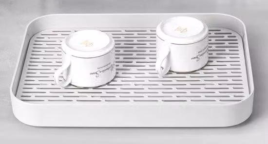 Lavabo - con perdita e barra di contenimento rialzata - bianco