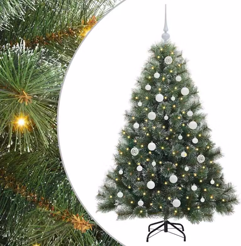 Albero di Natale artificiale con 150 LED Verde 150 cm PE e PVC