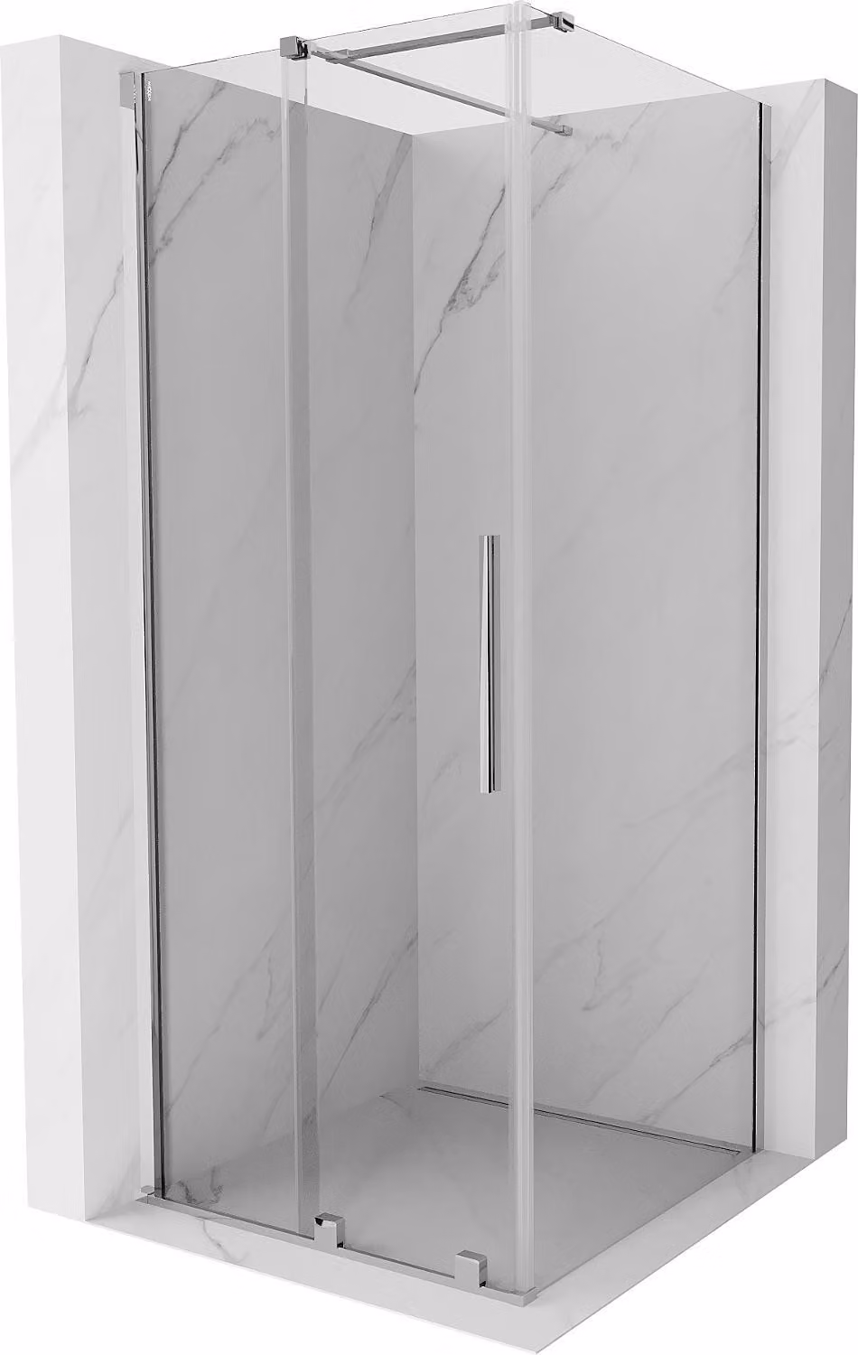 Mexen Velar cabina doccia scorrevole 90 x 90 cm, trasparente, cromo - 871-090-090-01-01