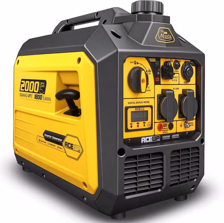 Generatore a benzina da 1800W - 2000W di potenza massima, con serbatoio da 5 litri, ideale per campeggio e uso di emergenza