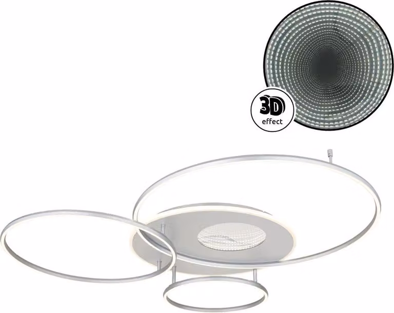 Globo Lighting plafoniera alluminio spazzolato argento opaco, LED