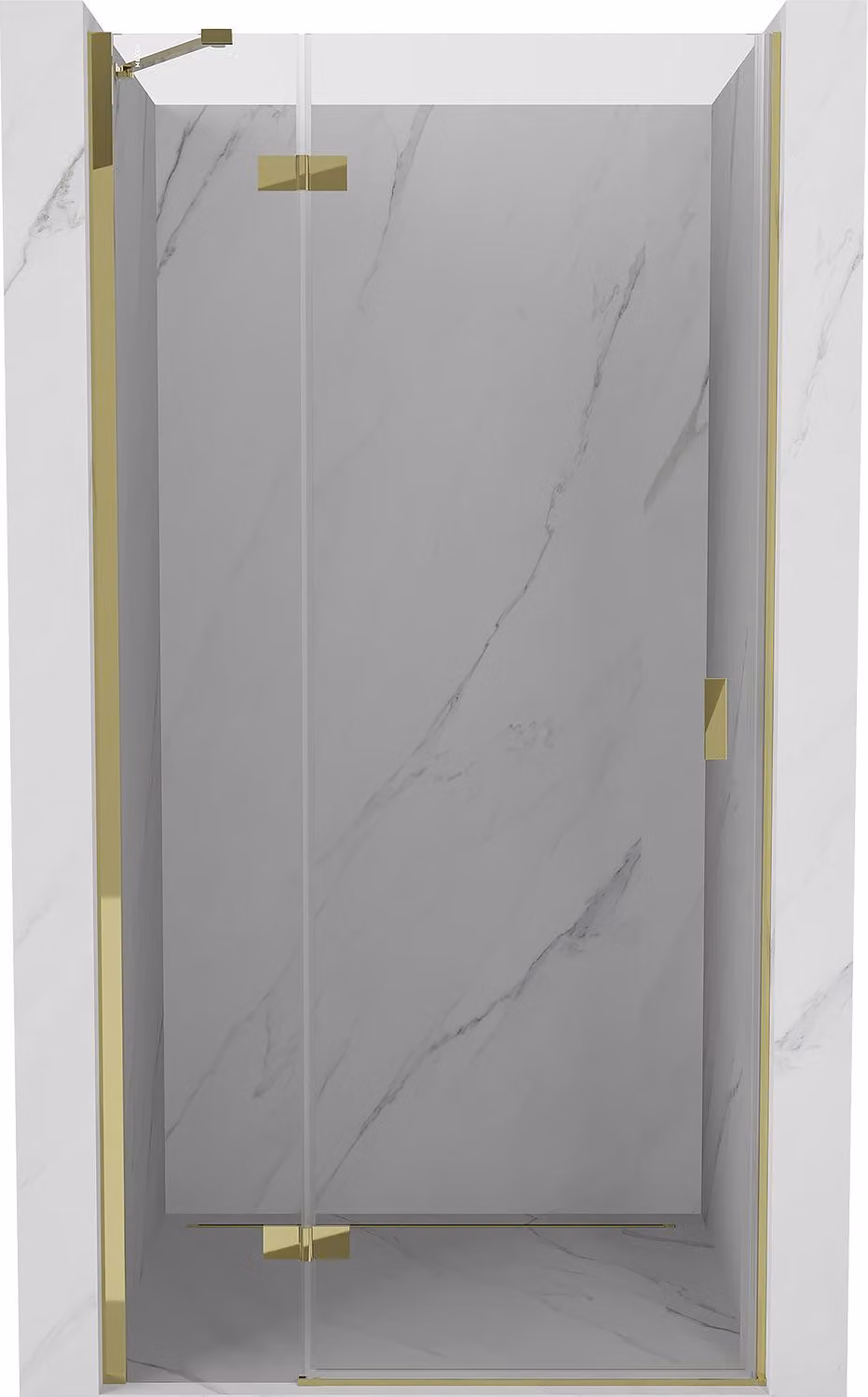 Mexen Mist-H porta doccia a battente sinistra 80 cm, trasparente, dorata - 8A5-080-000-50-00-L