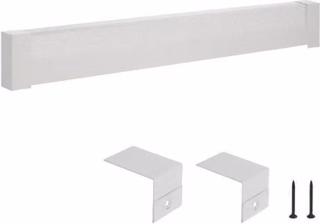 Copritermosifone VEVOR in acciaio inossidabile bianco, Serie di Base con profilo angolare per battiscopa riscaldante, L: 152,6 cm