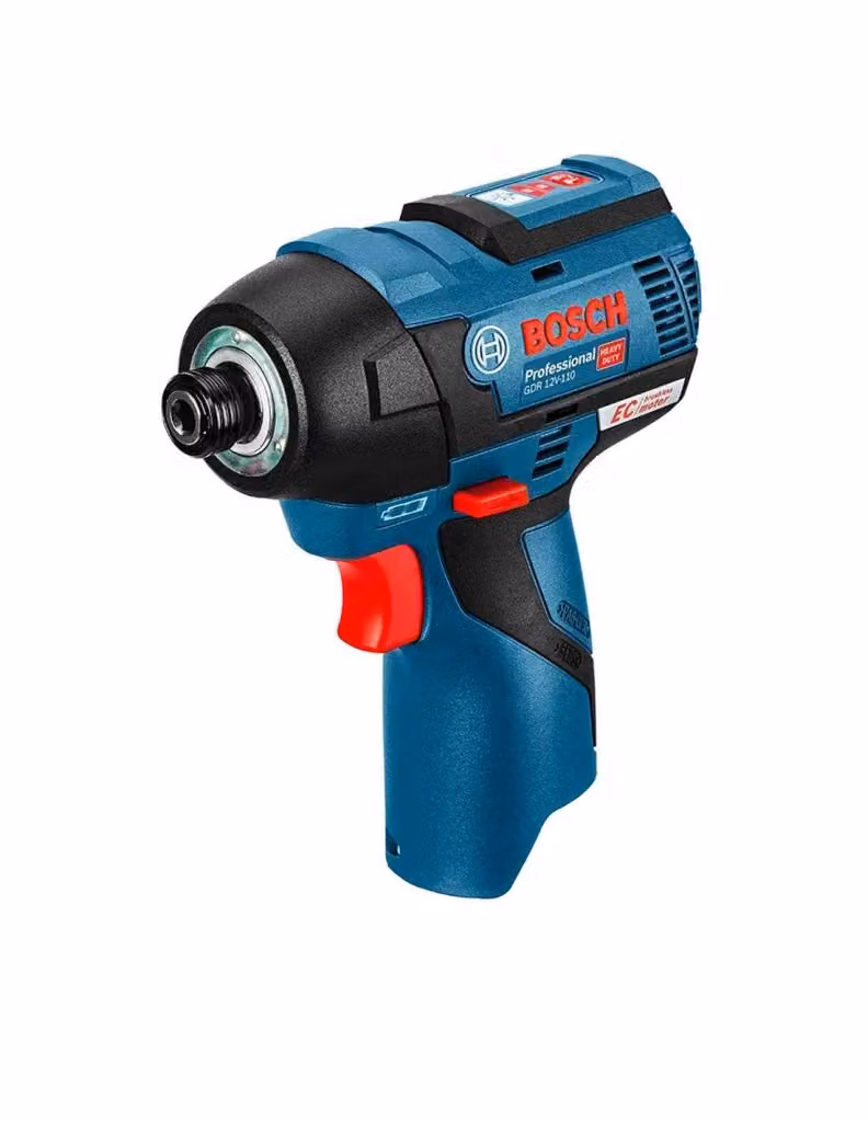 Avvitatore a massa battente Bosch GDR 12V-110 blu con batteria ricaricabile da 3,0 Ah, caricabatterie GAL12V-40 e L-Boxx 102 – 2