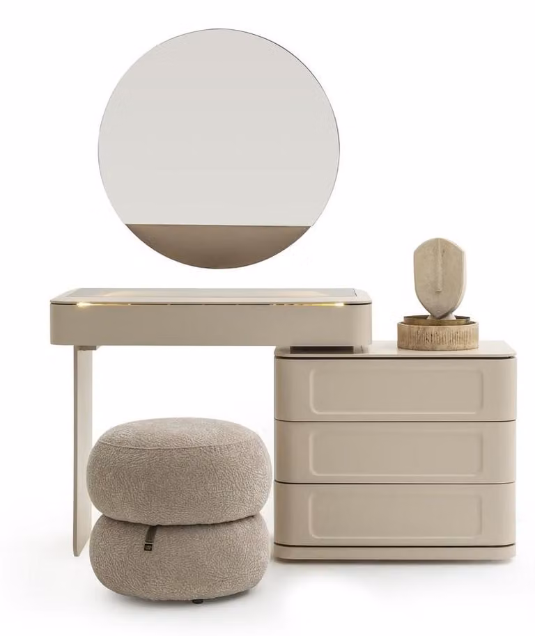 Schminktisch Set Konsole Spiegel Schlafzimmer Kommode Design Hocker Set