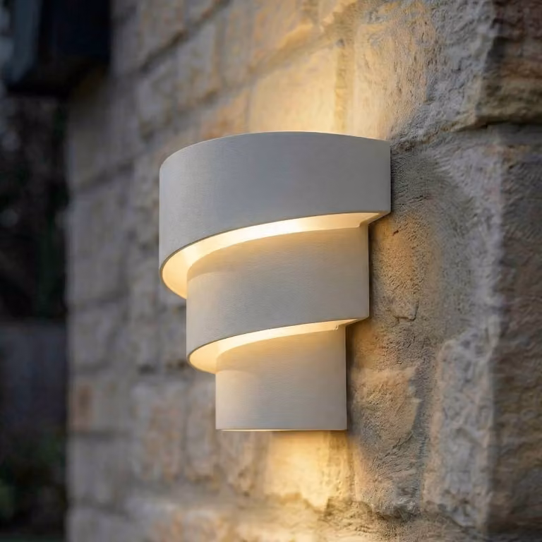 Applique da esterni a LED Valir Lindby, Bianco / Opale, Alluminio, Design, Applique LED da esterni