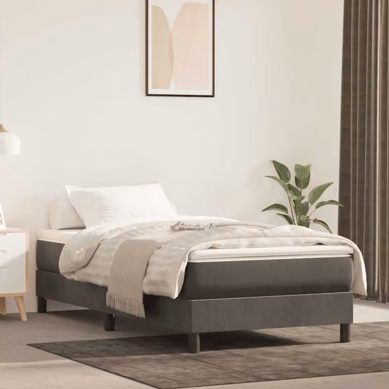 vidaXL Materasso a Molle Insacchettate in Velluto Grigio Scuro L: 80 cm, P: 210 cm, H: 20 cm