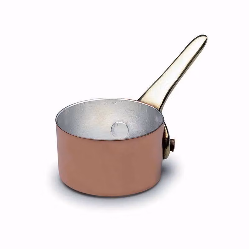 Casseruolino 1932 basso in rame stagnato 2mm - 1 manico diam. 4cm