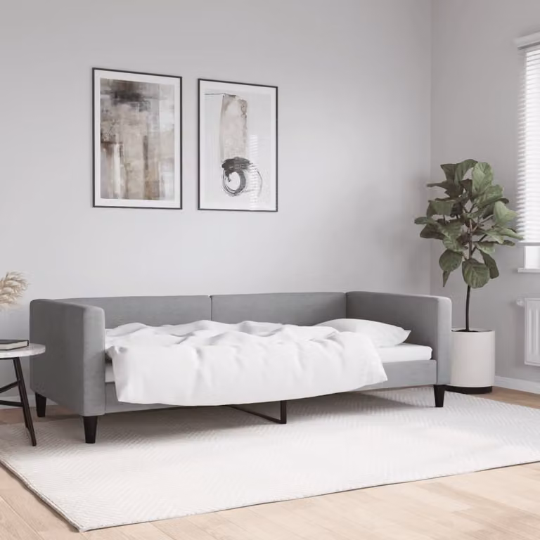 Maison Exclusive - Letto a giorno grigio chiaro, 90x200 cm, tessuto