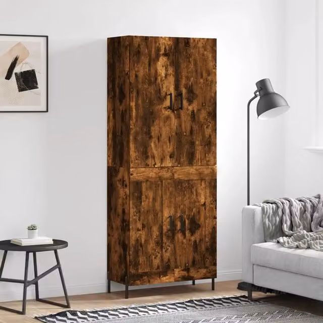 Credenza Rovere Fumo 69,5x34x180 cm in Legno Multistrato 3195800
