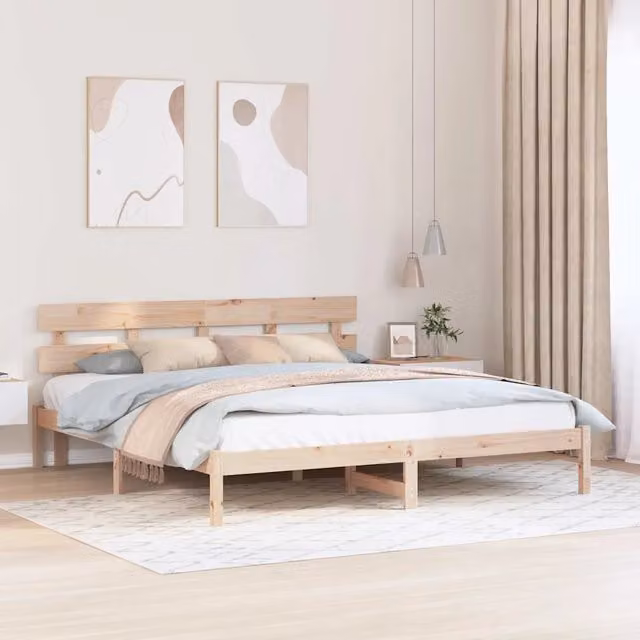 Struttura del letto moderna vidaXL in legno massello di pino marrone L/P: 180 x 200 cm