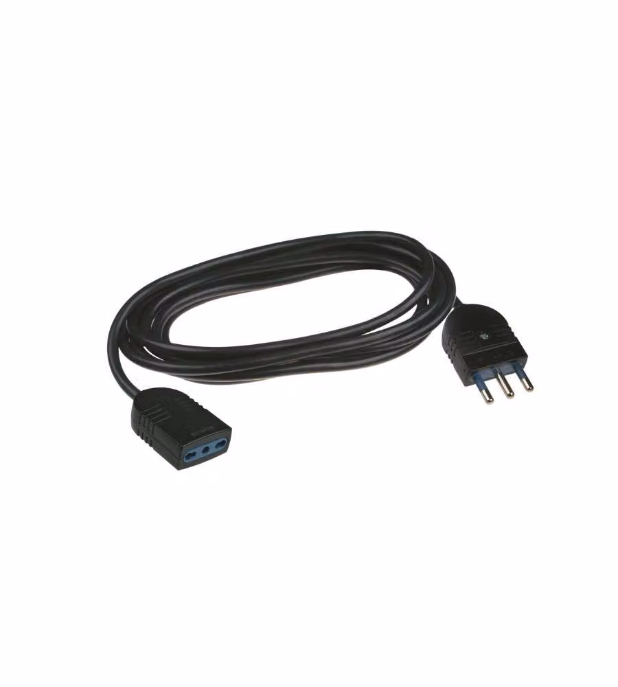Prolunga elettrica Scame nera da 3 m con spina 16A 2P+T H05VV-F 3x1 mmq – 1