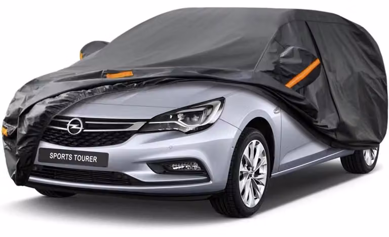 Copertura impermeabile e traspirante per auto, compatibile con Opel Astra L, K, J, versione Sports Tourer e Caravan (dal 2004 al 2025), colore nero