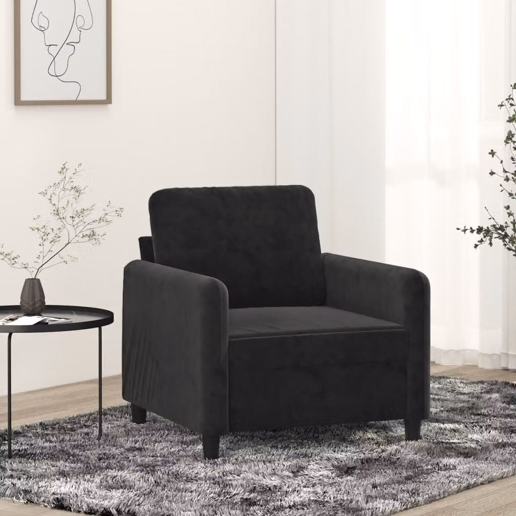Maison Exclusive - Poltrona nera 60 cm in velluto