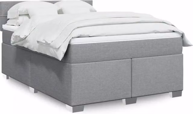 Letto Ibrido vidaXL con Materasso a Molle Grigio Chiaro e Bianco L/P: 160 x 200 cm