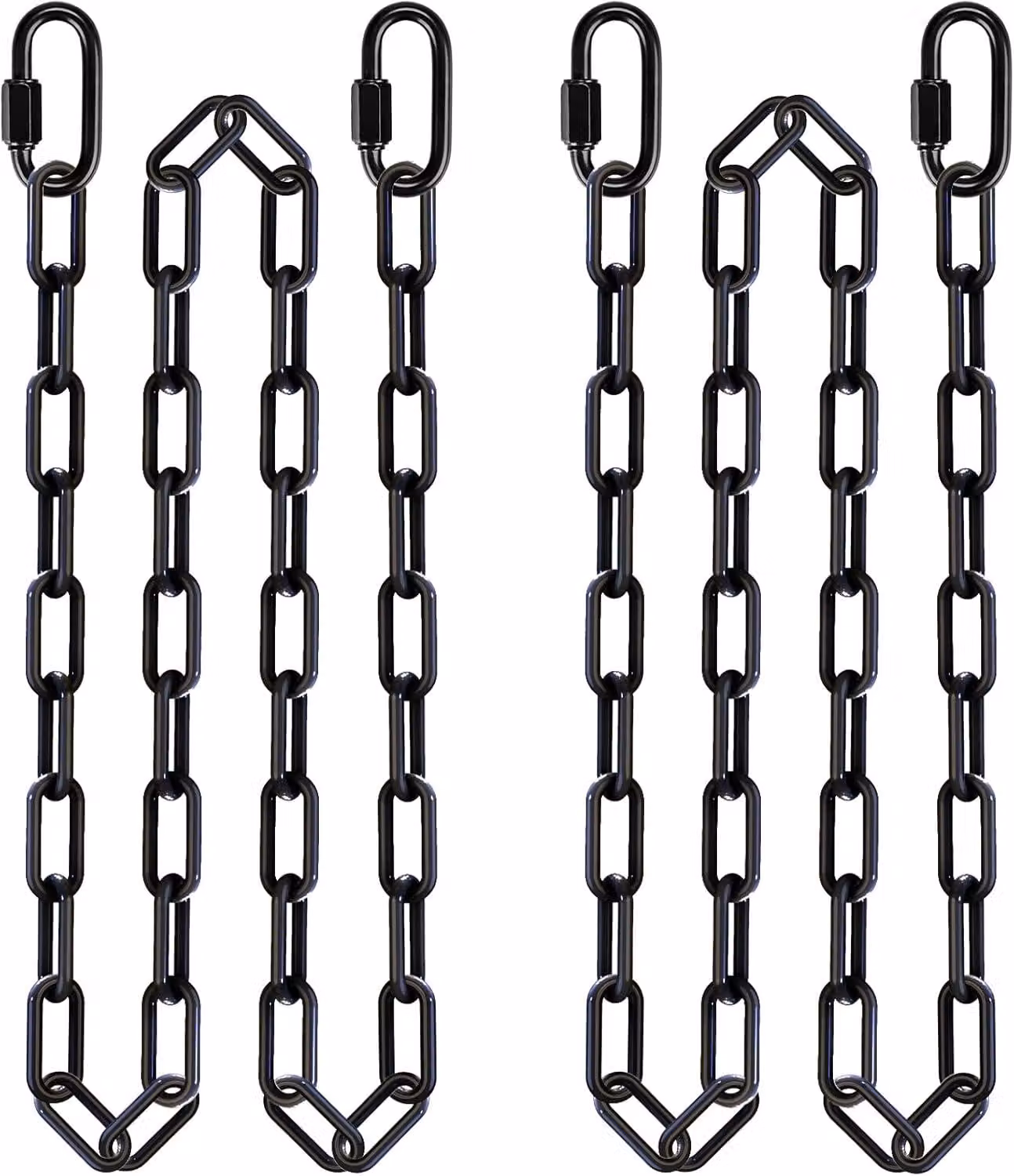 Catena per amaca, 216 cm, 2 pezzi, acciaio inossidabile, regolabile, colore nero, portata massima 454 kg, per amache