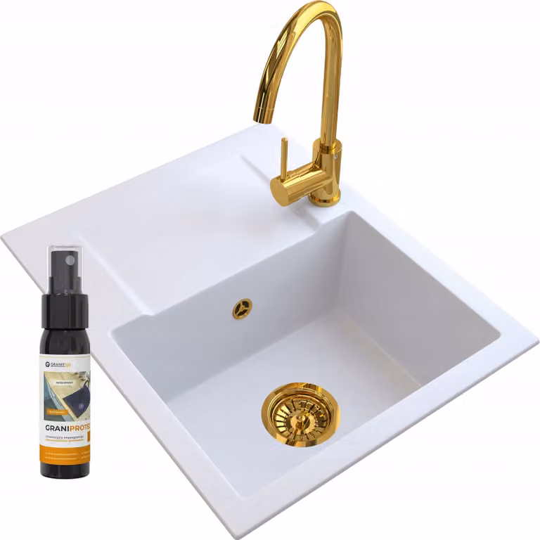 Granitan - Miscelatore cucina - Rubinetto cucina altezza 31 cm - Miscelatore lavello oro - BETA