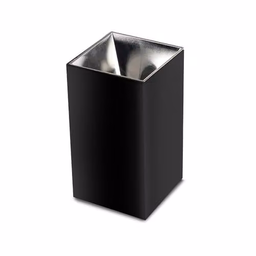 Portafaretto LED Montaggio a Plafone Quadrato GU10 Corpo Nero Riflettore Cromato