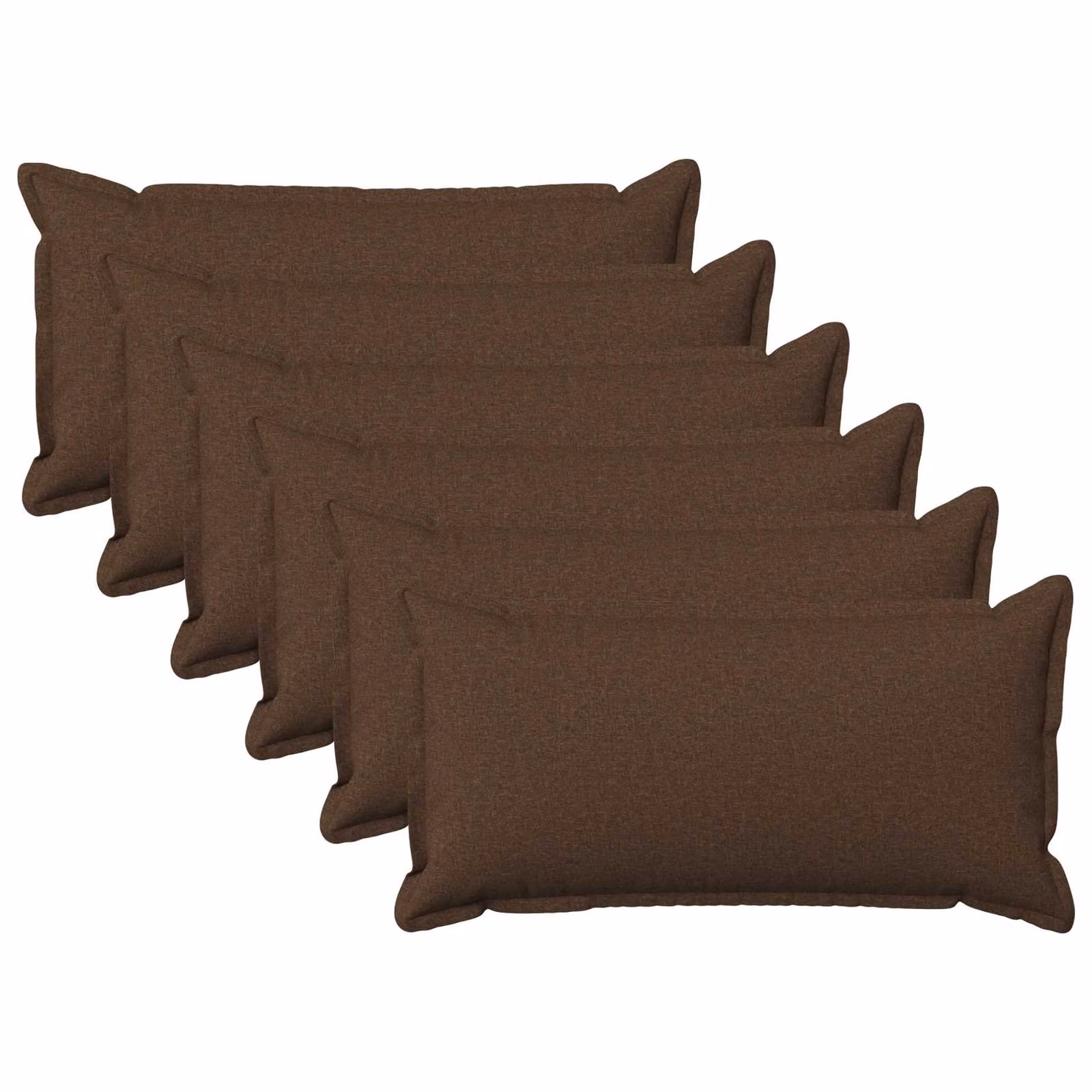 Set di 6 federe vidaXL HOUTEN marroni in poliestere, L 70 x P 40 cm