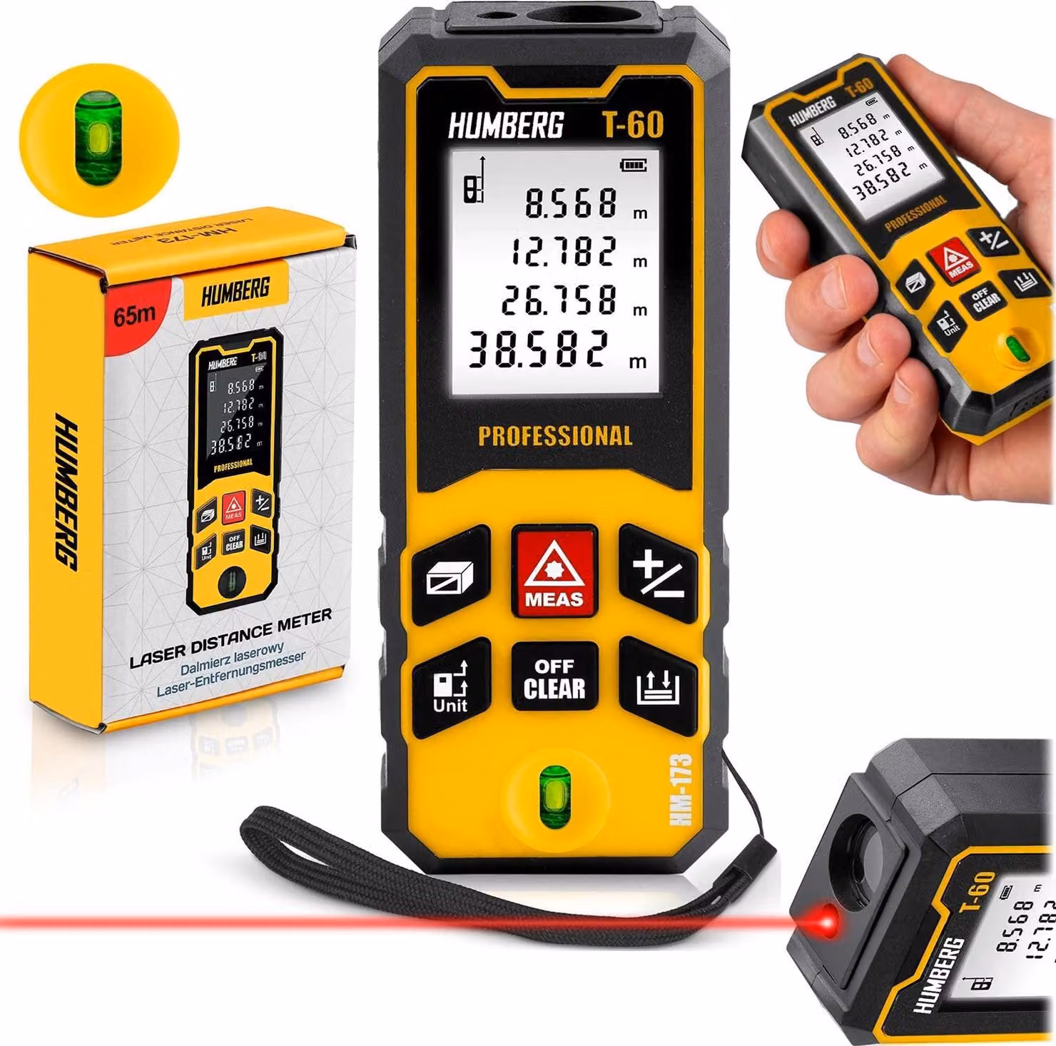 Misuratore di distanza laser 60 m - Compatto, preciso