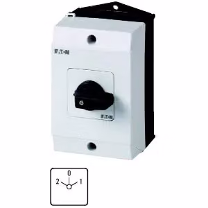 Interruttore di polarità Eaton, T3, 32 A, montaggio a plafone, 3 moduli, contatti: 6, 60°, con scatto, con posizione 0, 2-0-1, codice articolo 7 222874