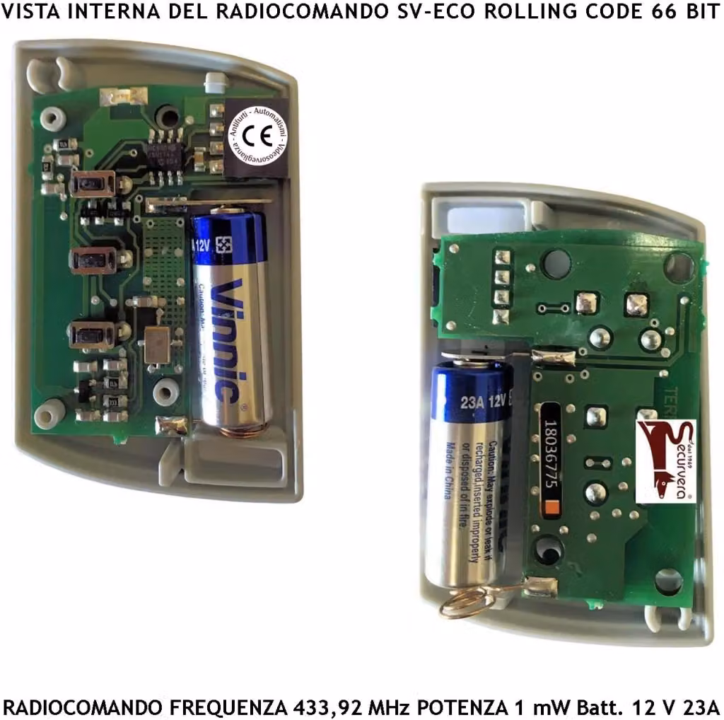 Set di 10 Radiocomandi per Cancello Securvera a Tre Canali, Frequenza 433,92 MHz, Rolling Code 66 Bit, Colori Nero, Grigio e Arancione – 2