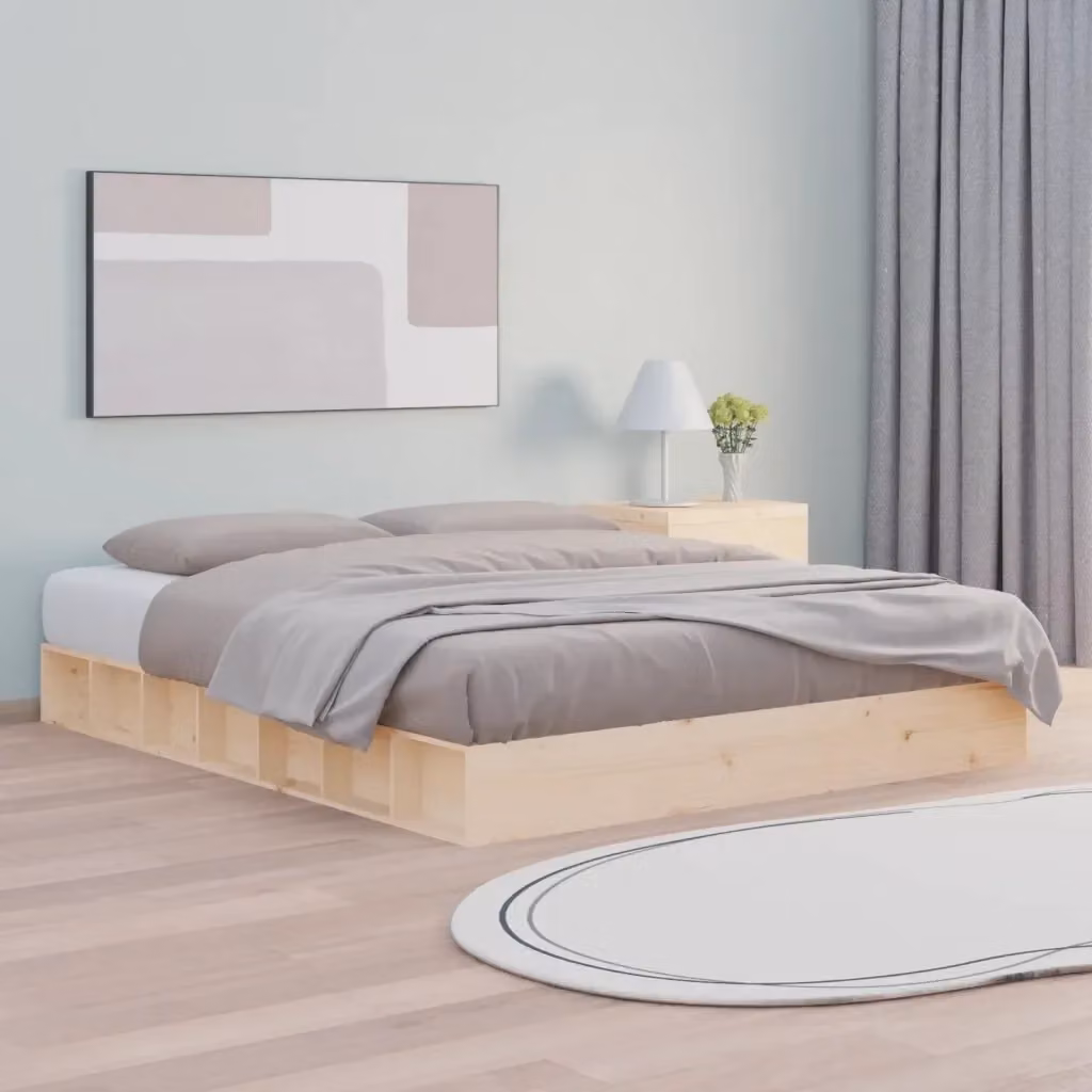 Letto matrimoniale in legno massello di pino stile rustico L/P/H: 120 x 200 x 138 cm – 2