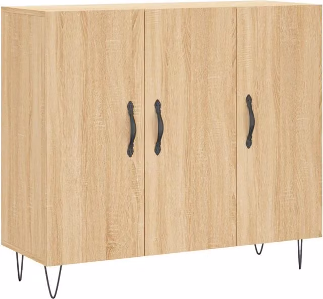 Buffet credenza cassettiera armadio mobile contenitore organizer cucina soggiorno rovere Sonoma 90 x 34 x 80 cm legno ingegnerizzato marrone 02_0031730