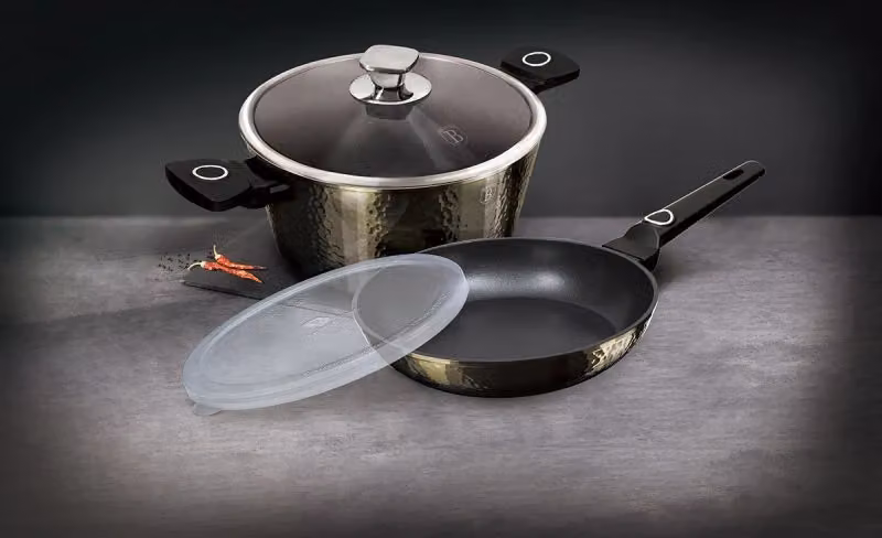 Set di pentole antiaderenti Berlinger Haus Primal Gloss BH-6074 in alluminio colore nero con coperchio – 2
