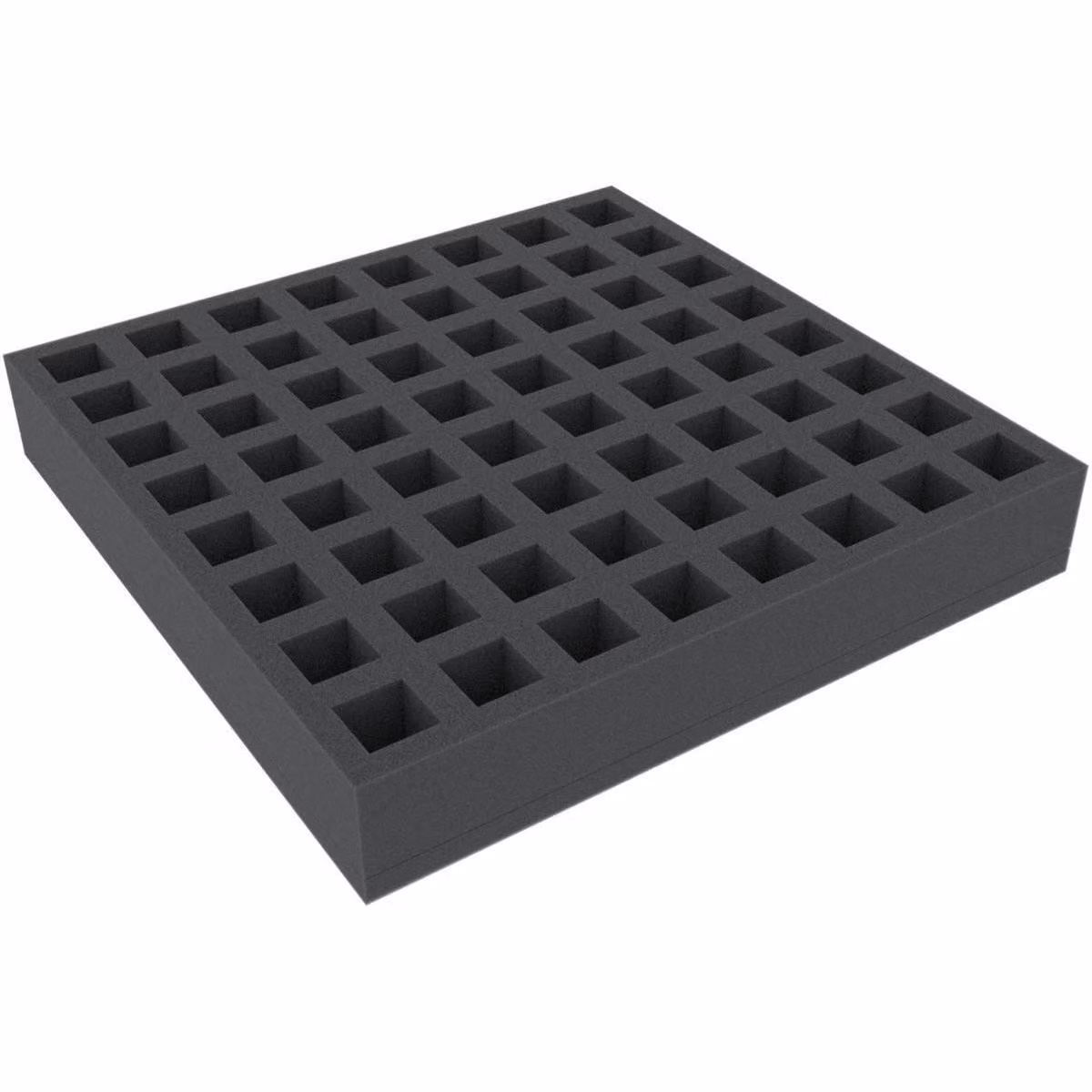 Inserto in schiuma 285x285 mm con 64 scomparti per giochi da tavolo