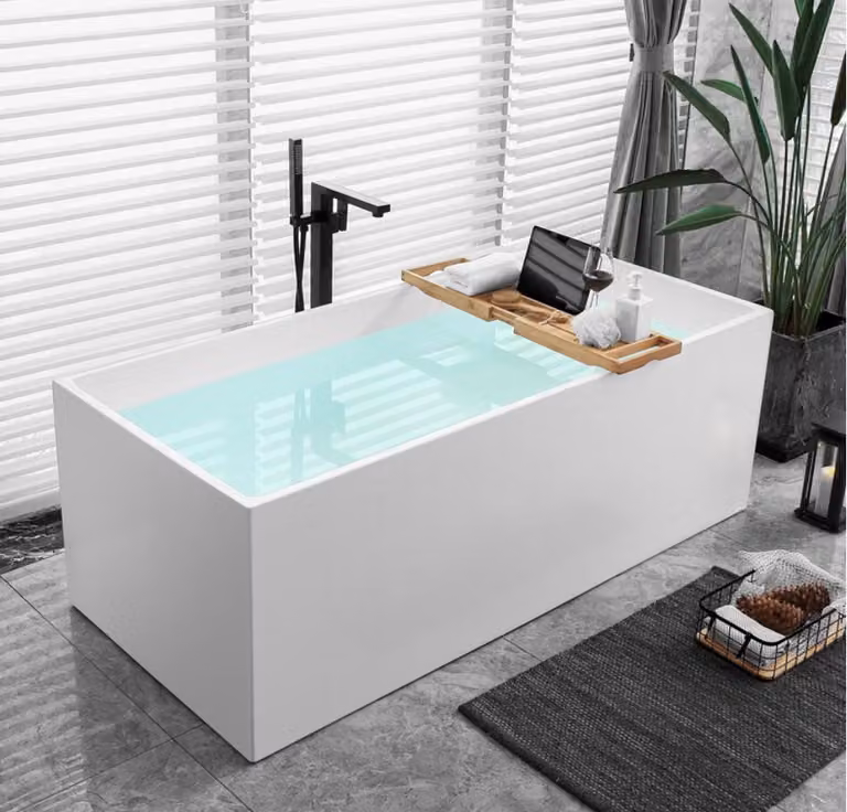 Standbadewanne Badezimmer Acryl Badewanne Wanne Weiß Zeitgenössisch