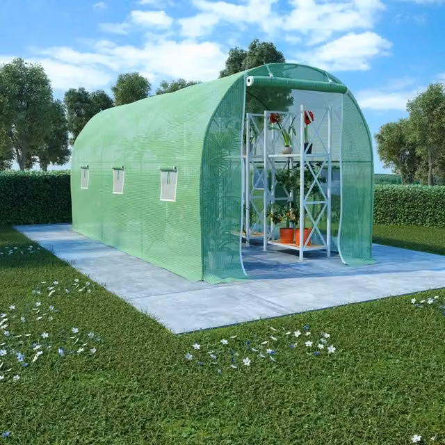 Serra Videx da 9 m² in acciaio zincato e plastica verde L/P/H: 4,5 x 2 x 2 m
