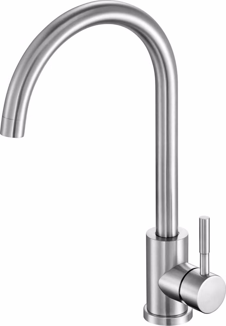 Rubinetto da cucina Steely, cromo 360, 37 cm, rubinetto acqua, rubinetto lavello, miscelatore