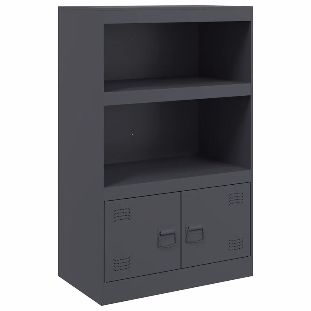 Credenza Buffet Armadio da Cucina Design Mania Antracite in Metallo con Ante a Battente L/P/H: 67 x 39 x 107 cm – 2